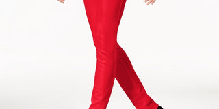 INC International Concepts Women's Petite Zip Detail Skinny Pants Red Size 16 Petite