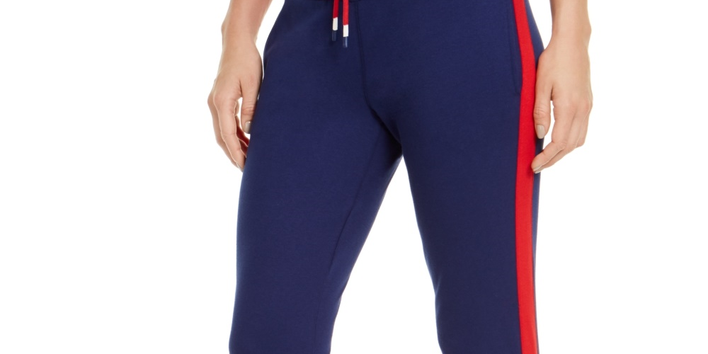 Tommy Hilfiger Women's Sport Colorblocked Jogger Pants Blue Size Small