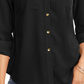 Charter Club Women's Petite Solid Button-Up Shirt  Black Size Petite