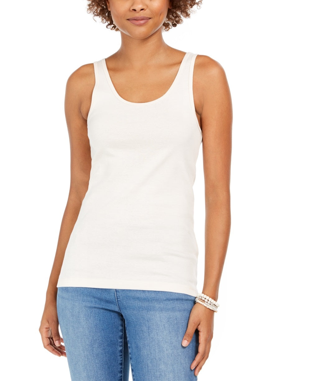 Style & Co Women's Cotton Tank Top White Size Medium