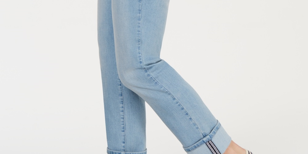 Charter Club Women's Cuffed Tummy Control Jeans Blue Size 18