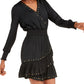 INC International Concepts Women's Studded Smocked Dress Black Size PL