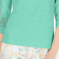 Charter Club Women's Crochet Sleeve Top Blue Size Petite X-Large