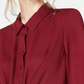 Alfani Women's Petite Twist-Front Button-Up Top Wine Size Petite X-Large