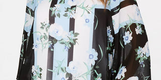 Alfani Women's Petite Printed Angel-Sleeve Blouse Navy Size Petite X-Large