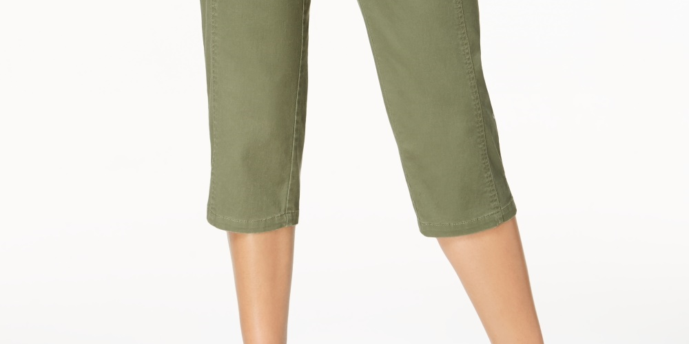 Style & Co Women's Split Hem Capri Pants Green Size 4