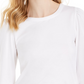 Charter Club Women's Supima Puff Sleeve Top White Size X-Large