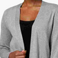 Charter Club Women's Sweater Cardigan Open Front Knit Gray Size X-Large