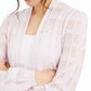 Alfani Women's Illusion Plaid Cardigan White Size -XL