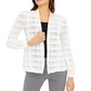 Alfani Women's Illusion Plaid Cardigan White Size -XL