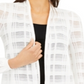 Alfani Women's Illusion Plaid Cardigan White Size -XL