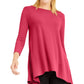 Alfani Women's Petite Solid Swing Top Pink Size Petite
