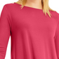 Alfani Women's Petite Solid Swing Top Pink Size Petite