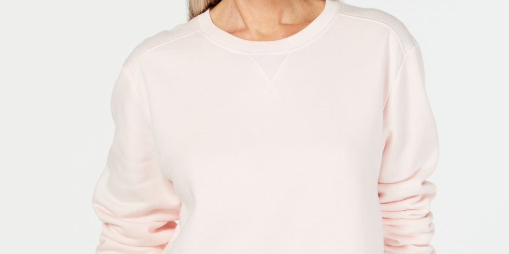 Karen Scott Women's Sport Long Sleeve Crewneck Sweatshirt Pink Size Medium