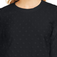 Karen Scott Women's Textured Dot Sweatshirt Black Size Petite Small-Medium