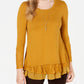 Style & Co Women's Layered-Look Tunic Gold Size Medium