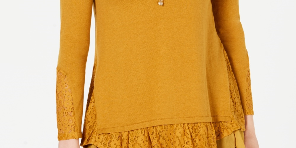 Style & Co Women's Layered-Look Tunic Gold Size Medium