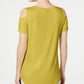 JM Collection Women's Cold Shoulder Swing T Shirt Green Size X-Large