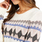Charter Club Women's Printed Sweater White Size PL