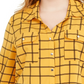 NY Collection Women's Plus Size Polka Dot Button Down Shirt Yellow Size 3X