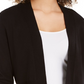 Charter Club Women's Open Front Peplum Cardigan Black Size X-Large