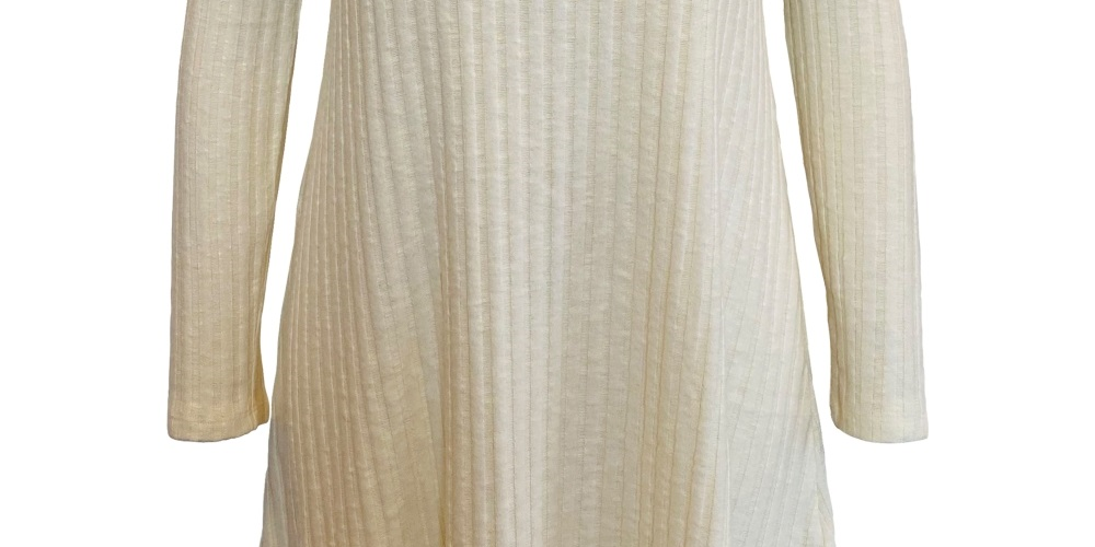 Style & Co Women's Hacci Ribbed Brushed Swing Dress White Size Small