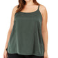 Eileen Fisher Women's Silk Scoop Neck Camisole Green Size 2X