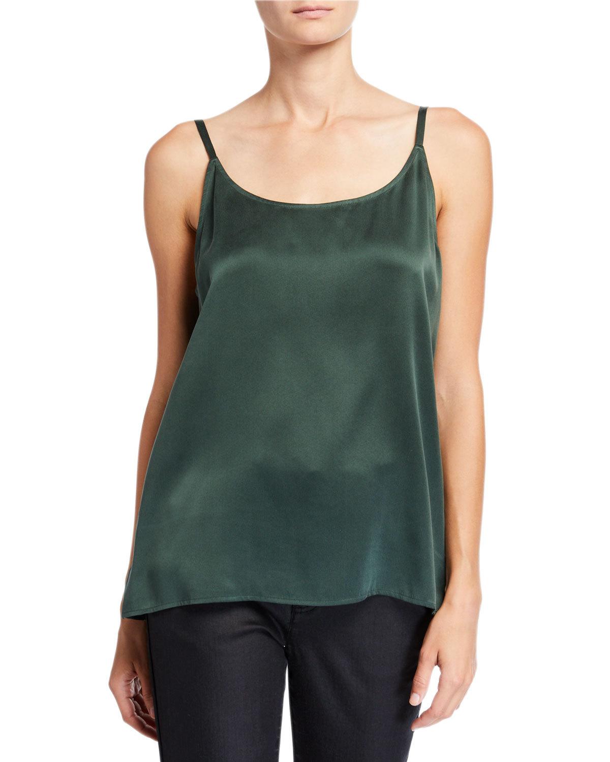 Eileen Fisher Women's Silk Scoop Neck Camisole Green Size 2X
