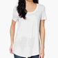 Maison Jules Women's Scoop Neck T-Shirt White Size Medium