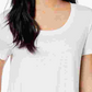 Maison Jules Women's Scoop Neck T-Shirt White Size Medium