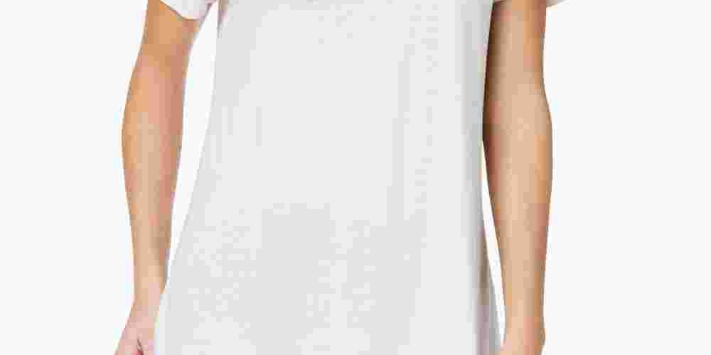 Maison Jules Women's Scoop Neck T-Shirt White Size Medium