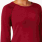 Karen Scott Women's Red Solid Long Sleeve Jewel Neck Blouse Top Red Size X-Small