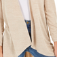 NY Collection Women's Petite Drawstring-Sleeve High-Low Sweater Beige Size Petite Small