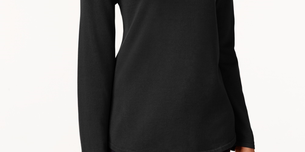 Karen Scott Women's Cotton Sweater Black Size X-Small