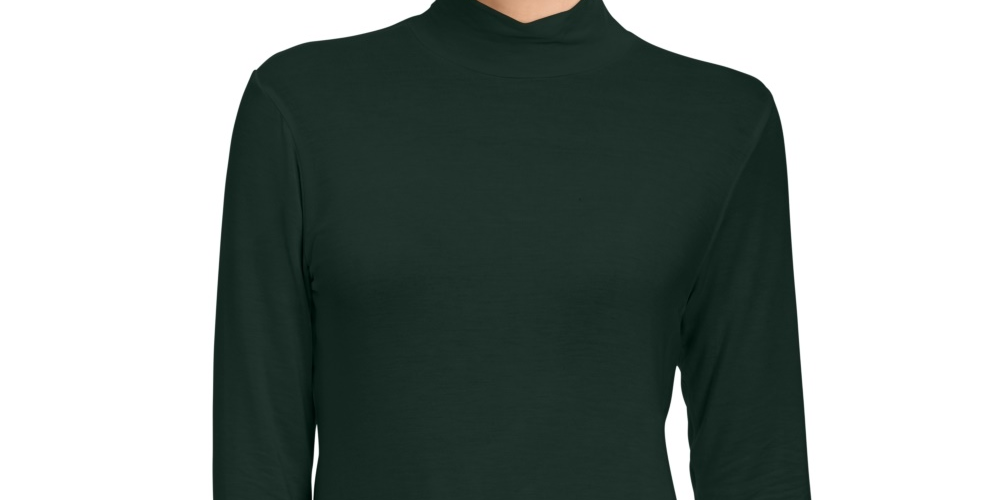 Style & Co Women's Mock Neck Top Green Size X-Large