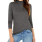 Style & Co Women's Long Sleeve Turtleneck Top Gray Size Small