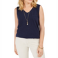Style & Co Women's Cotton V Neck Tank Top Blue Size Large