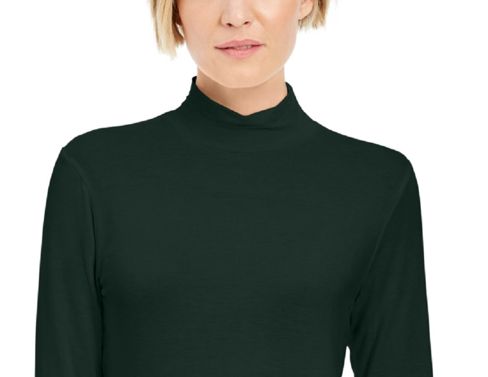 Style & Co Women's Mock-Neck Top Green Size Small