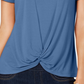 Style & Co Women's Twist Front Top Blue Size Large