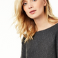 Charter Club Women's Pure Cashmere Long Sleeve Shirttail Sweater Gray Size Medium