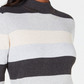 Karen Scott Women's Striped Mock Neck Cotton Sweater White/Blue Size PXL