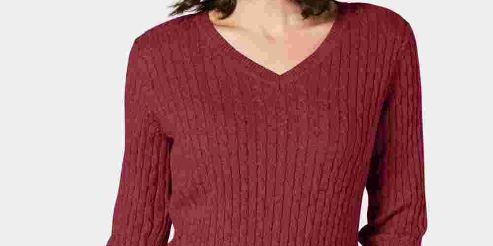 Karen Scott Women's Purple Heather Long Sleeve V Neck T-Shirt Top Pink Size X-Small