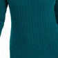 Charter Club Women's Textured Embellished Patterned Long Sleeve Jewel Neck Sweater Green Size Small