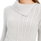 Charter Club Women's Ribbed Heather Long Sleeve Cowl Neck Sweater Gray Size XX-Large
