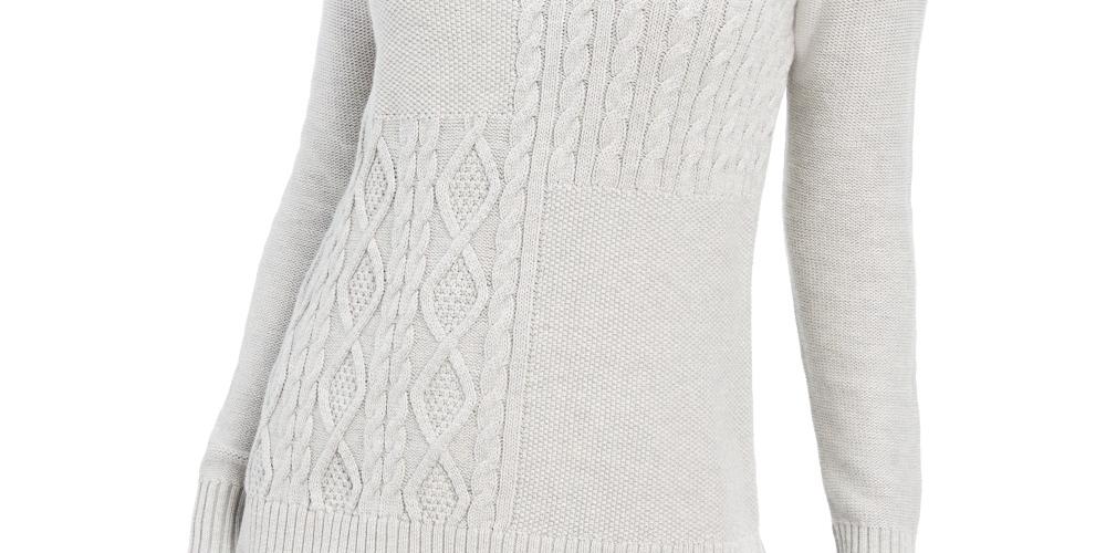 Charter Club Women's Ribbed Heather Long Sleeve Cowl Neck Sweater Gray Size XX-Large