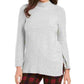 Charter Club Women's Mixed-Stitch Mock-Neck Sweater Gray Size Medium