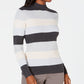 Karen Scott Women's Ribbed Color Block Long Sleeve Turtle Neck Sweater Gray Size X-Small