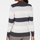 Karen Scott Women's Ribbed Color Block Long Sleeve Turtle Neck Sweater Gray Size X-Small