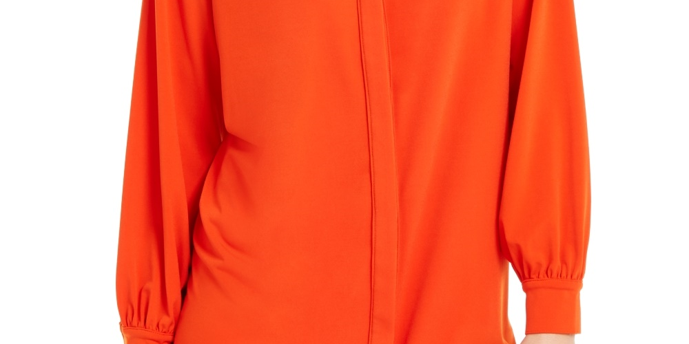 Alfani Women's Button Up Shirt Red Size X-Large