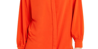 Alfani Women's Button Up Shirt Red Size X-Large